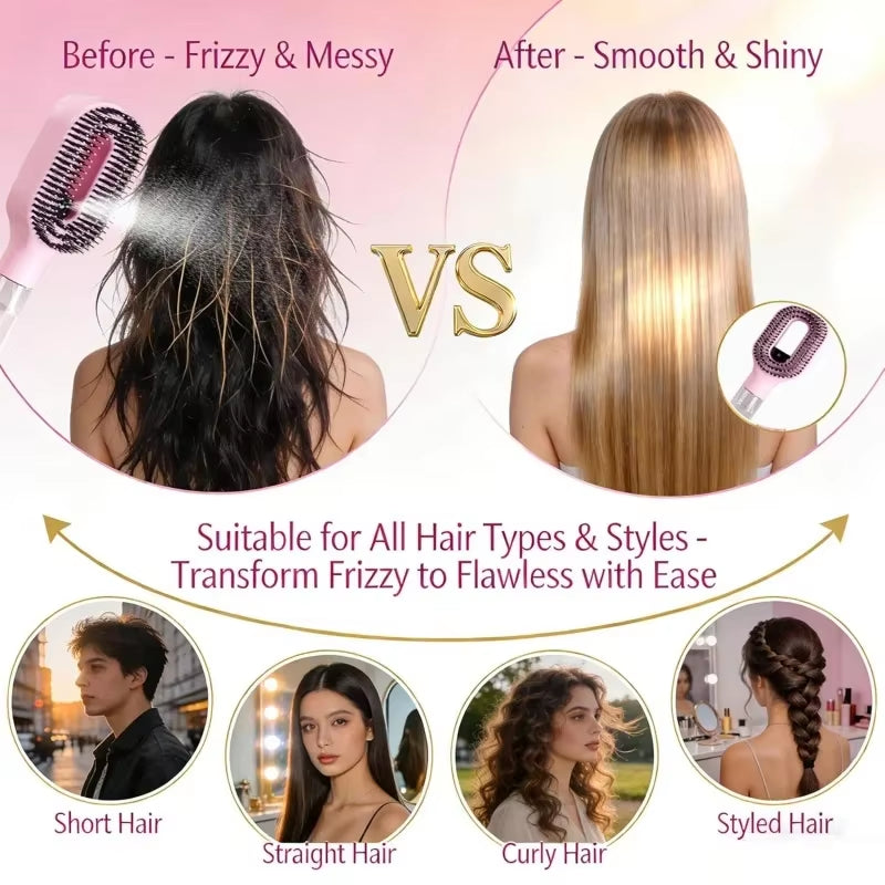 2In1 Sprayer Comb Detangling Scalp Massage Hairbrush with Spray Bottle Essential Oil Water Mist Spray Brush Anti-Static Autumn